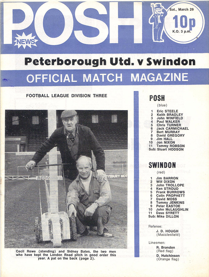 <b>Saturday, March 29, 1975</b><br />vs. Peterborough United (Away)